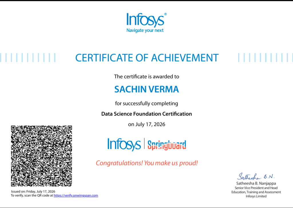 Data Science Foundation Certificate