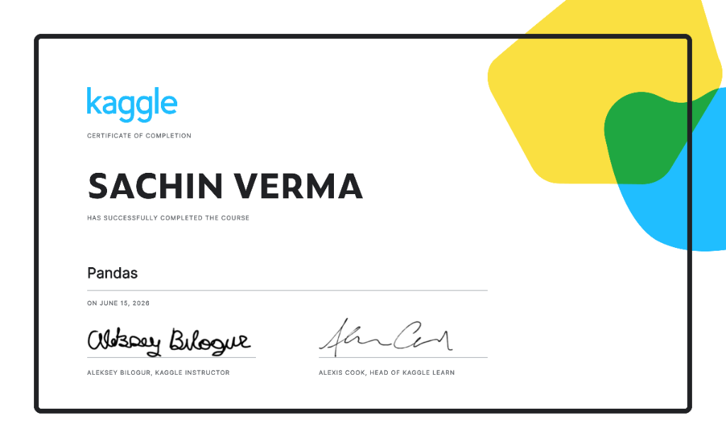 Kaggle Pandas Certificate